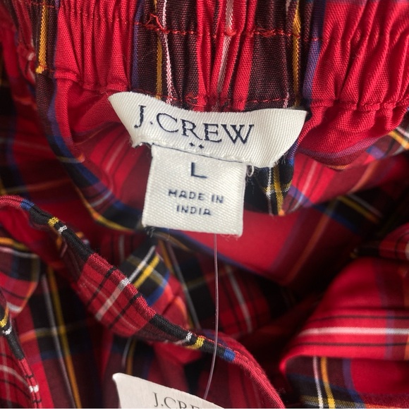 J. Crew NWT Red Black Tartan Plaid 3 Tiered Ruffle Midi Skirt size Large - Picture 9 of 15